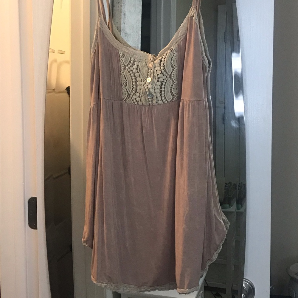 Strappy tunic with crochet detail
